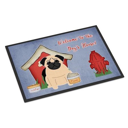 Carolines Treasures Dog House Collection Pug Fawn Indoor or Outdoor Mat, 24 x 0.25 x 36 in. BB2762JMAT